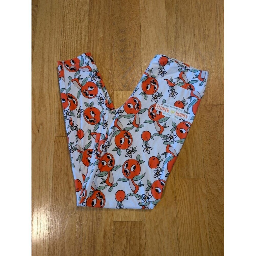 Disney Orange Bird Leggings S Epcot Flower Garden Festival 2020 White Floral